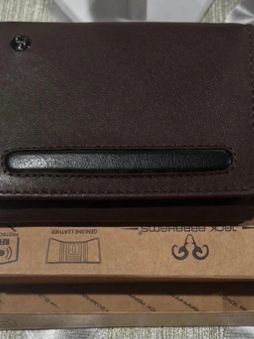 Men's Brown Leather Wallet with Black Accent